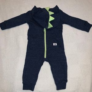 Infant Boy's Hooded Dinosaur Jumpsuit